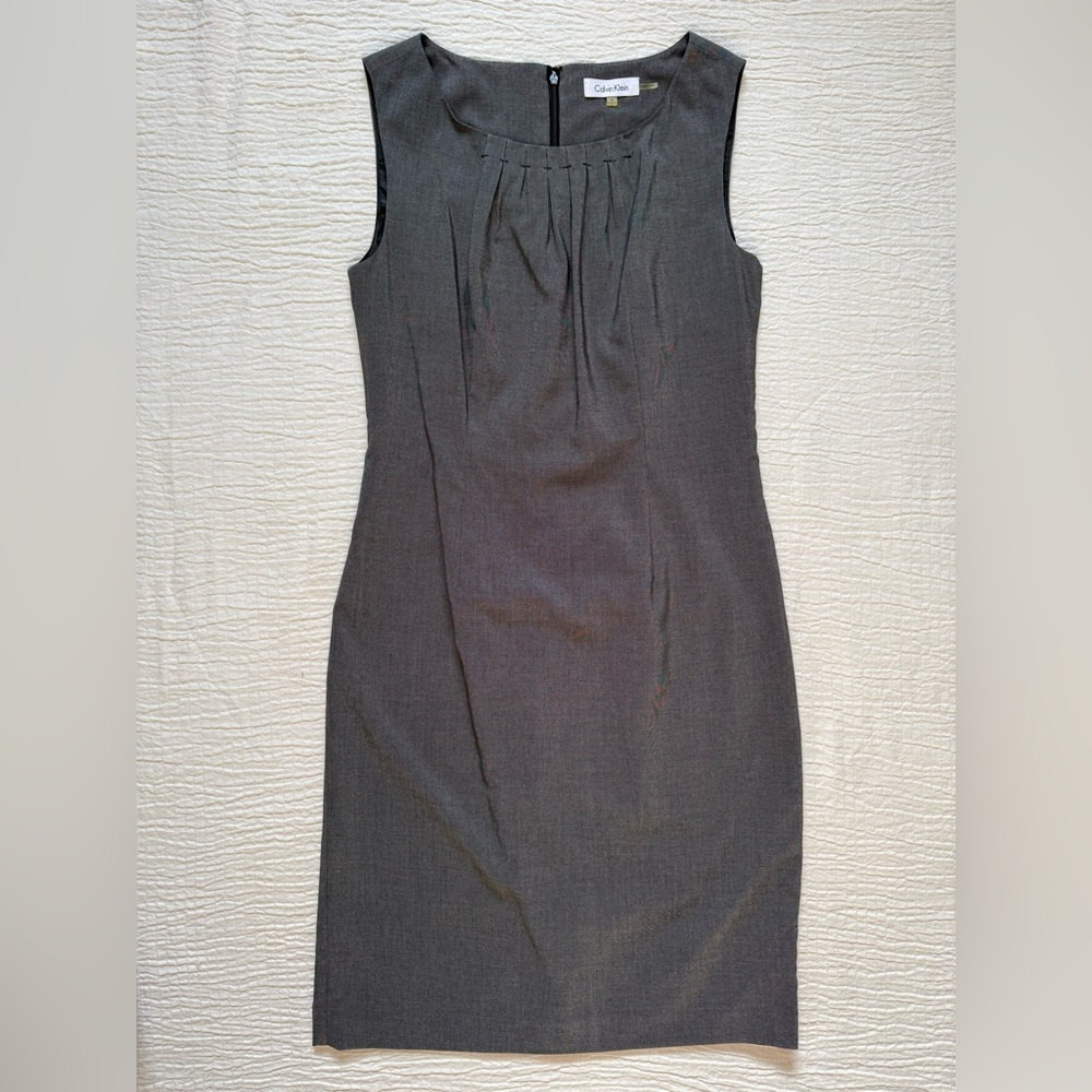 Calvin Klein Charcoal Sleeveless Office Dress